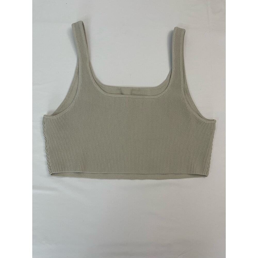 Babaton Sculpt Knit Square Neck Cropped Tank Matte Pearl Size 2XL Essential - Picture 4 of 14